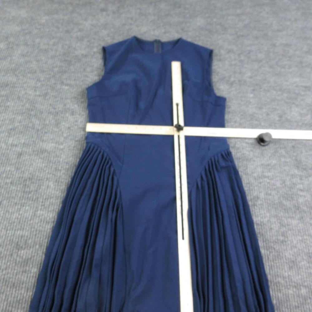 COMMENSE Dress Womens XL Blue Fit & Flare Maxi Pleated Sleeveless Round Neck NWT - Picture 9 of 16
